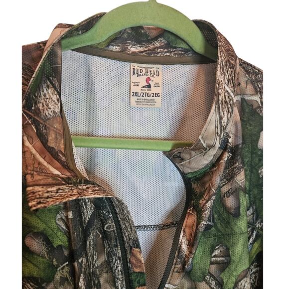 RedHead Grid Lite Quarter Zip 2XL Long-Sleeve Green Camouflage Mens wicking cool - Picture 5 of 10